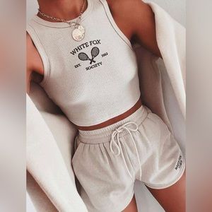 White Fox Golden Girl Crop Top & Endless Summer Shorts Set Sand